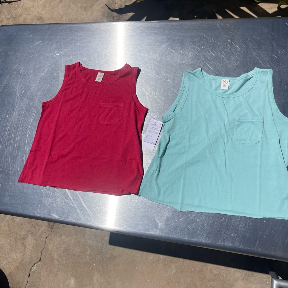 Nordstrom girls NWT Red and Blue Tank Tops